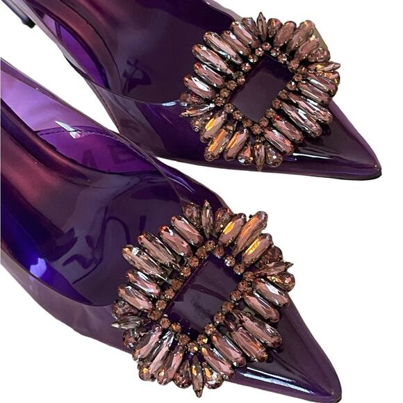 Good American CINDER-F*CKING-RELLA PUMP Heels Purple Size 6.5 NIB - Picture 9 of 11